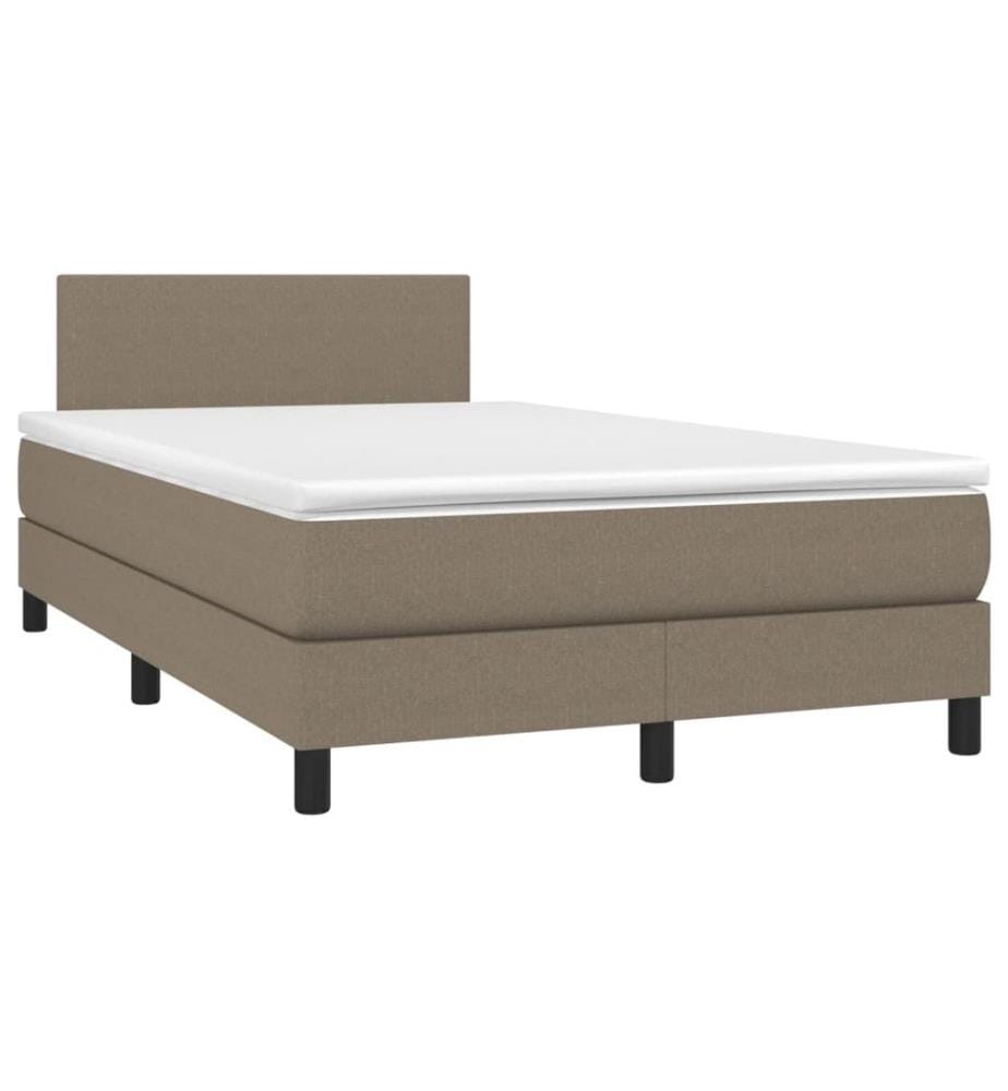 Boxspringbett mit Matratze & LED Taupe 120x190 cm Stoff