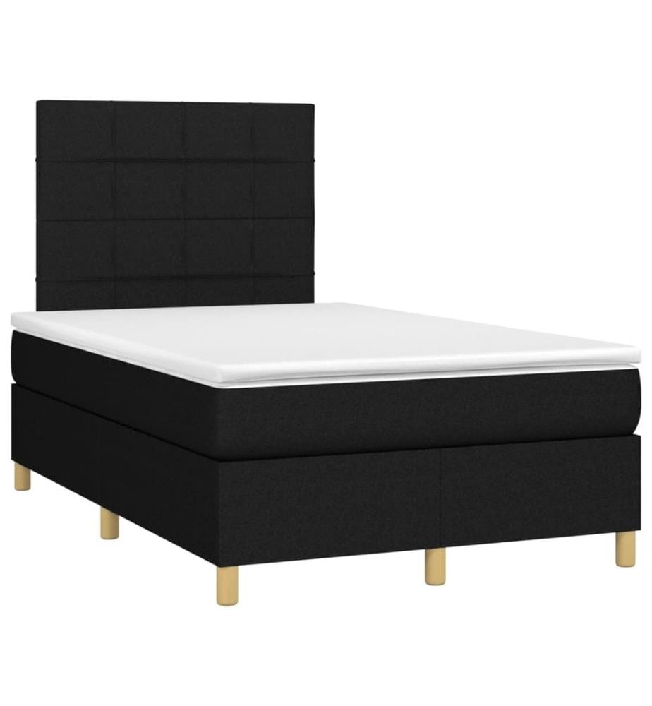 Boxspringbett mit Matratze Schwarz 120x190 cm Stoff