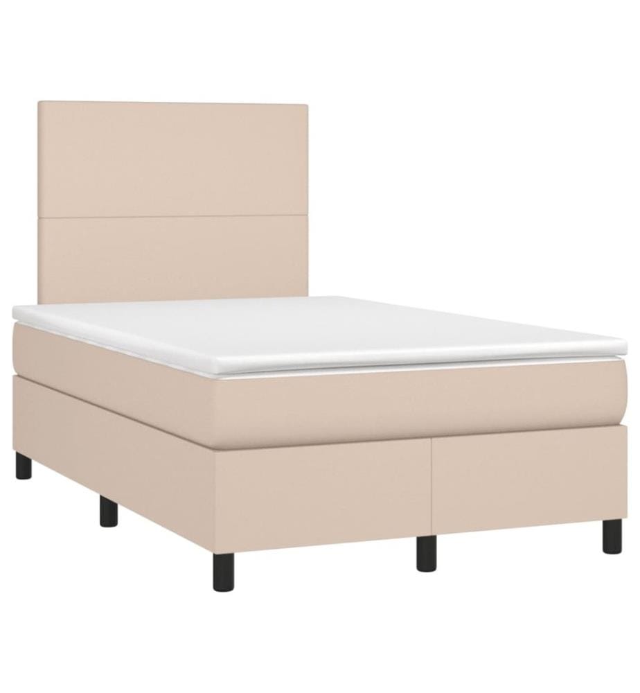 Boxspringbett Matratze Cappuccino-Braun 120x190 cm Kunstleder