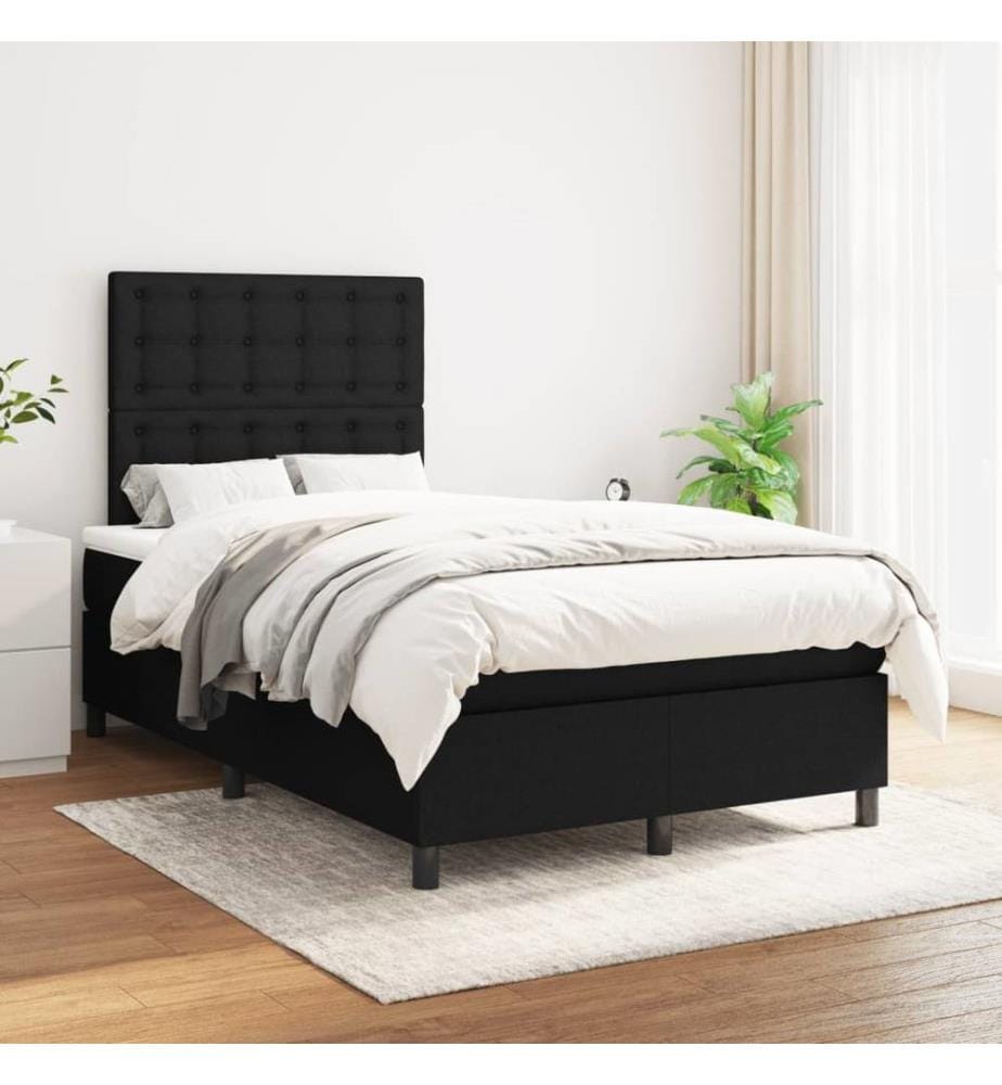 Boxspringbett mit Matratze Schwarz 120x190 cm Stoff