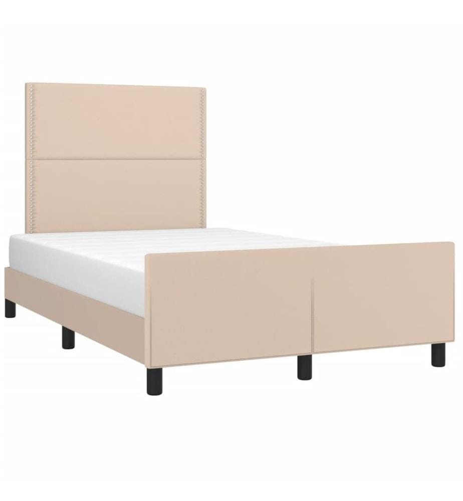 Bettgestell mit Kopfteil Cappuccino-Braun 120x190 cm Kunstleder