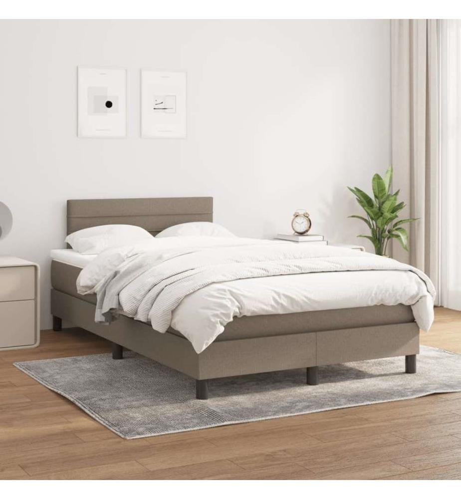 Boxspringbett mit Matratze Taupe 120x190 cm Stoff