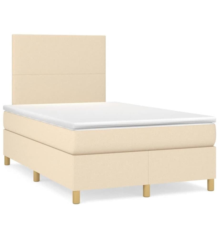 Boxspringbett mit Matratze Creme 120x190 cm Stoff