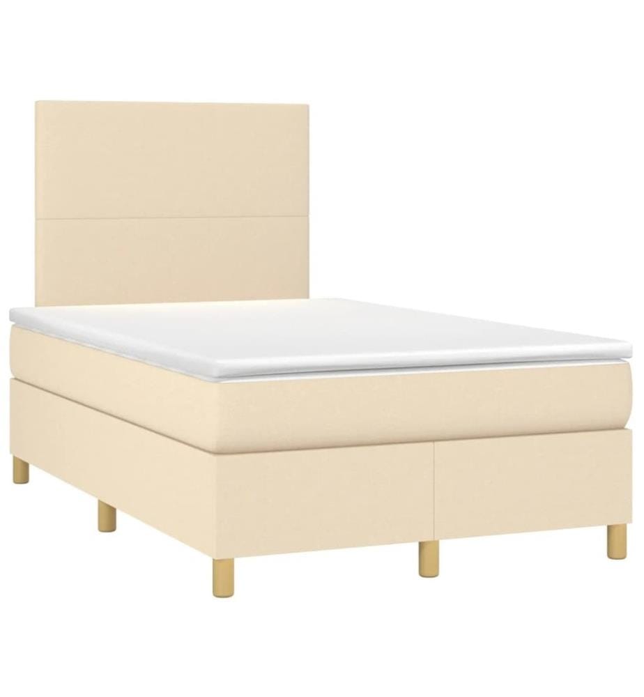 Boxspringbett mit Matratze Creme 120x190 cm Stoff