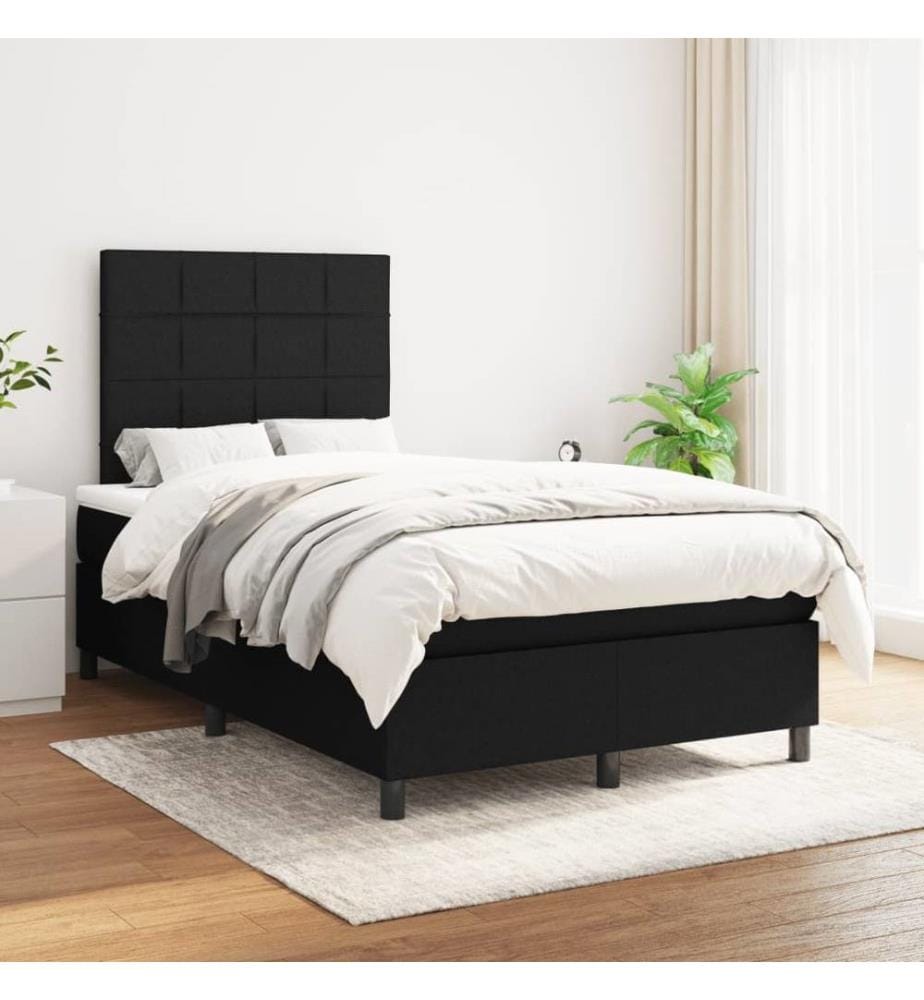 Boxspringbett mit Matratze Schwarz 120x190 cm Stoff