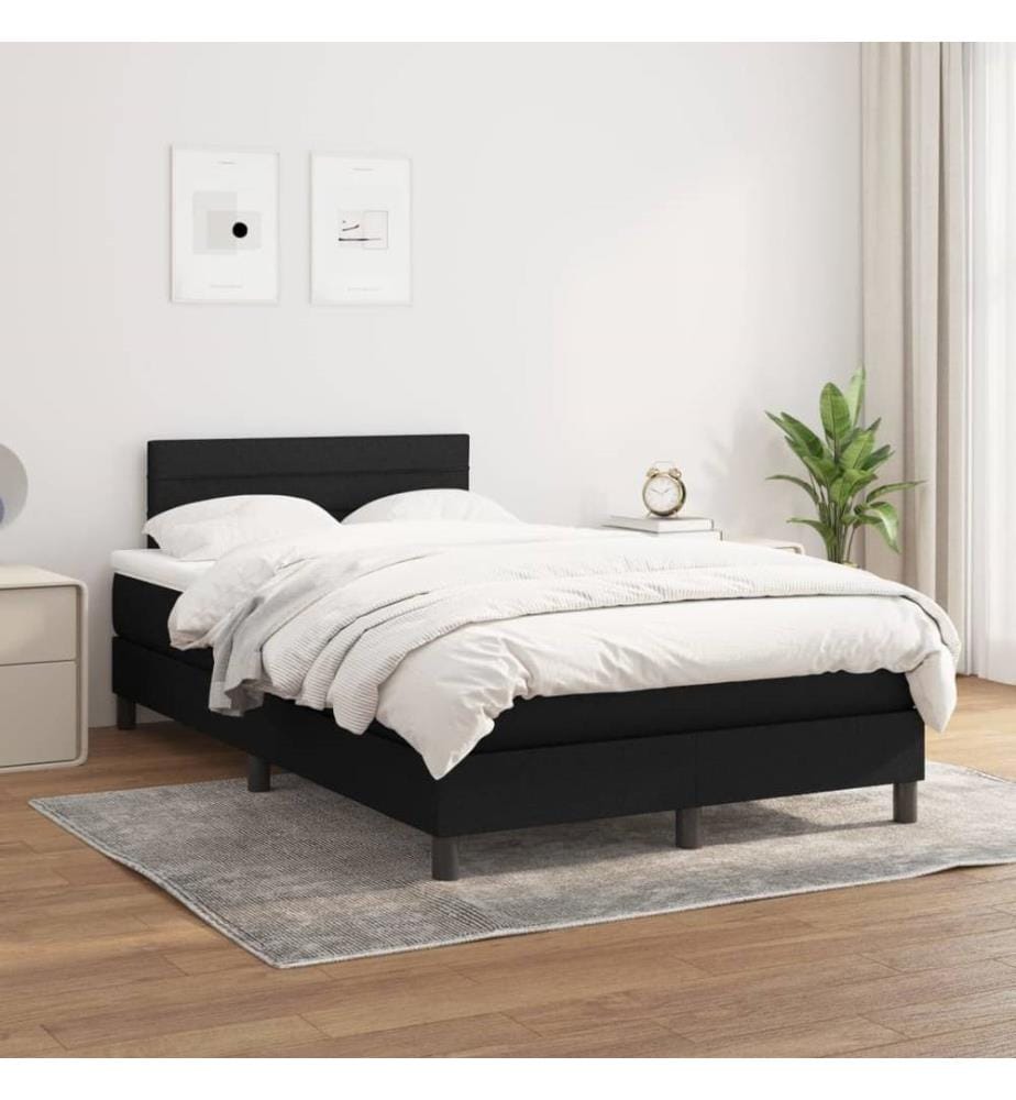 Boxspringbett mit Matratze Schwarz 120x190 cm Stoff