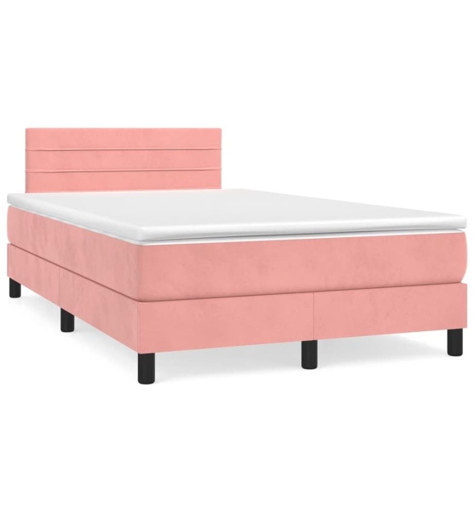 Boxspringbett mit Matratze Rosa 120x190 cm Samt