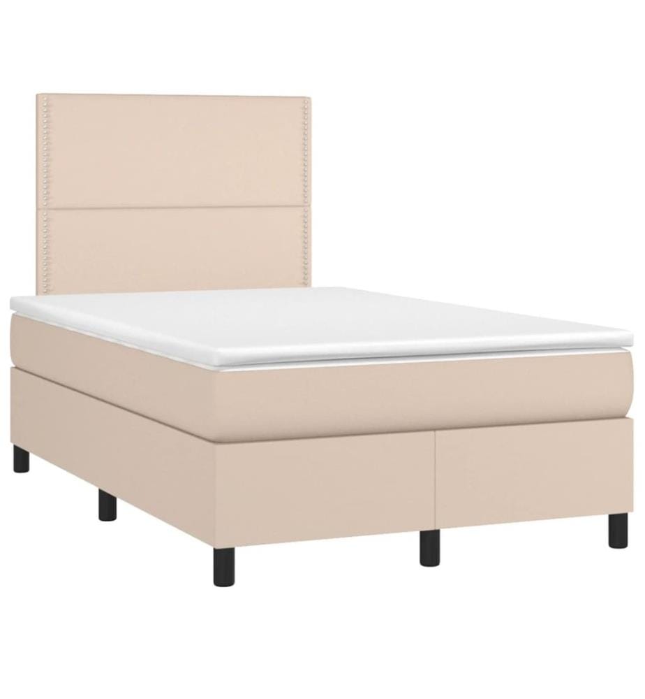 Boxspringbett Matratze Cappuccino-Braun 120x190 cm Kunstleder