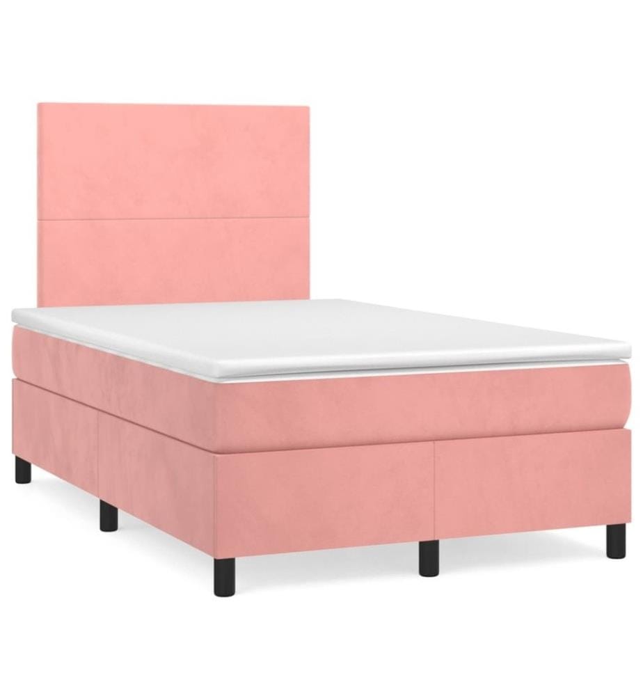 Boxspringbett mit Matratze Rosa 120x190 cm Samt