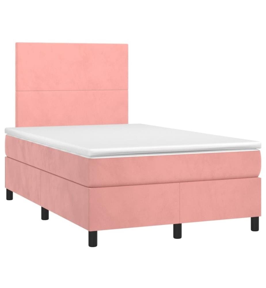Boxspringbett mit Matratze Rosa 120x190 cm Samt