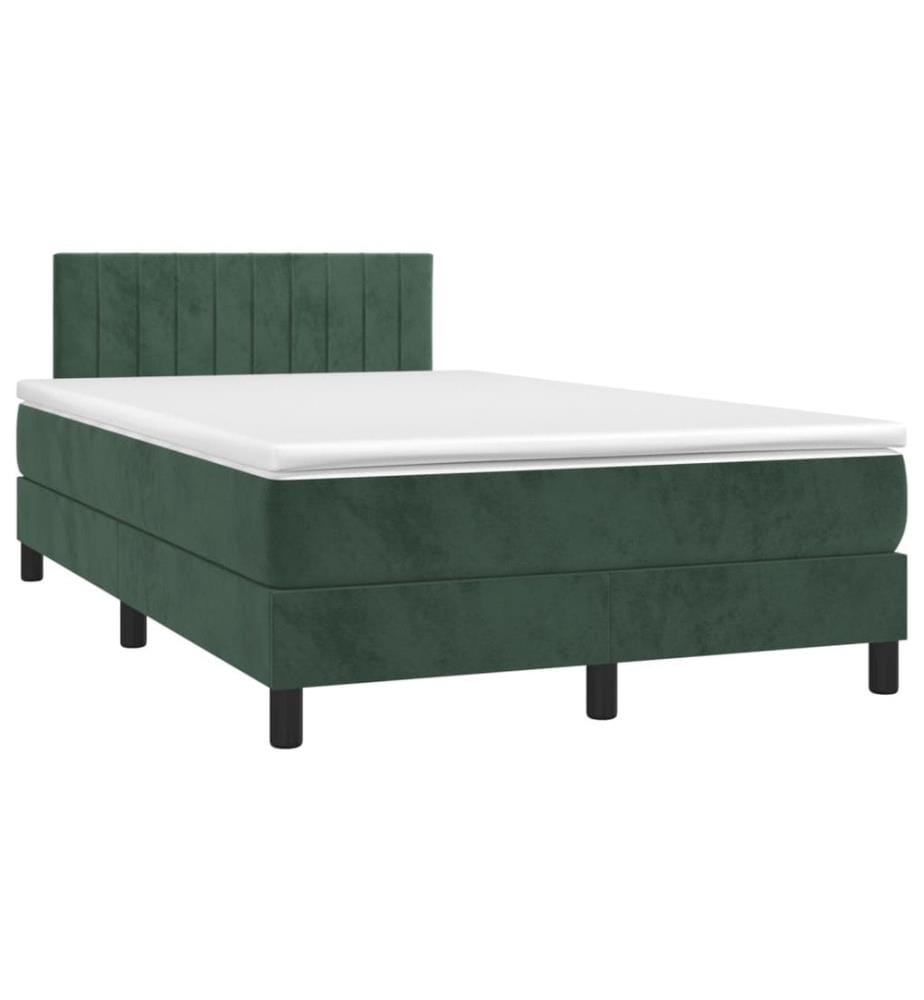 Boxspringbett mit Matratze Dunkelgrün 120x190 cm Samt