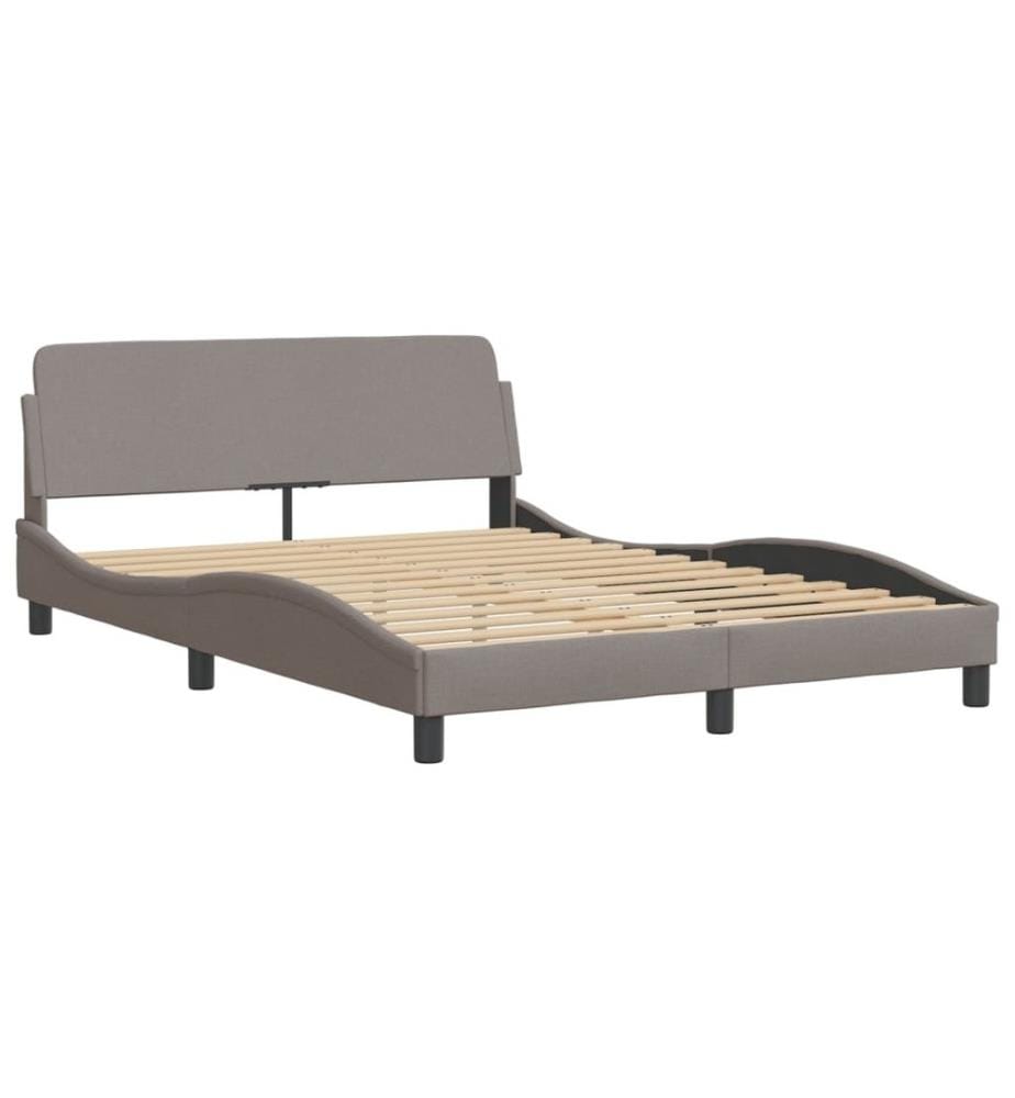 Bett mit Matratze Taupe 140x200 cm Stoff