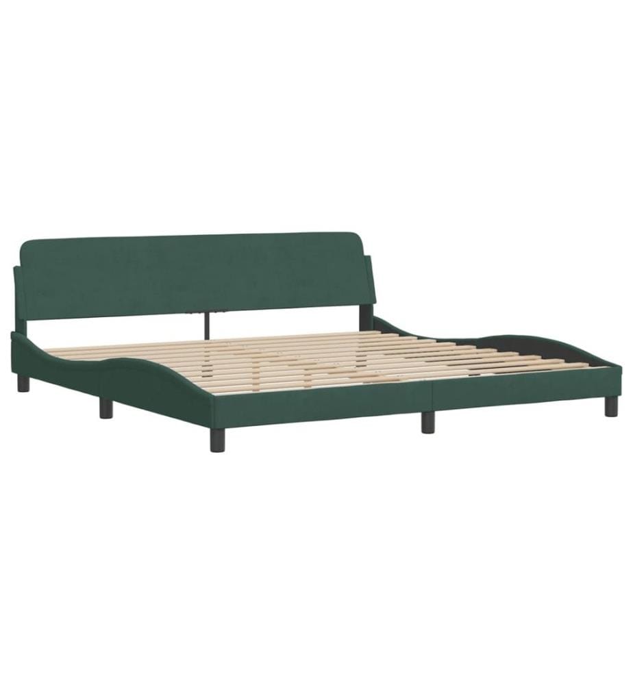 Bett mit Matratze Dunkelgrün 200x200 cm Samt