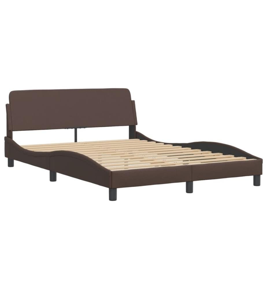 Bett mit Matratze Braun 120x200 cm Kunstleder
