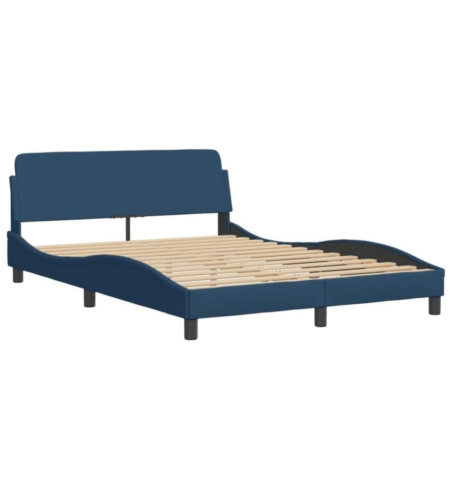 Bett mit Matratze Blau 140x200 cm Stoff