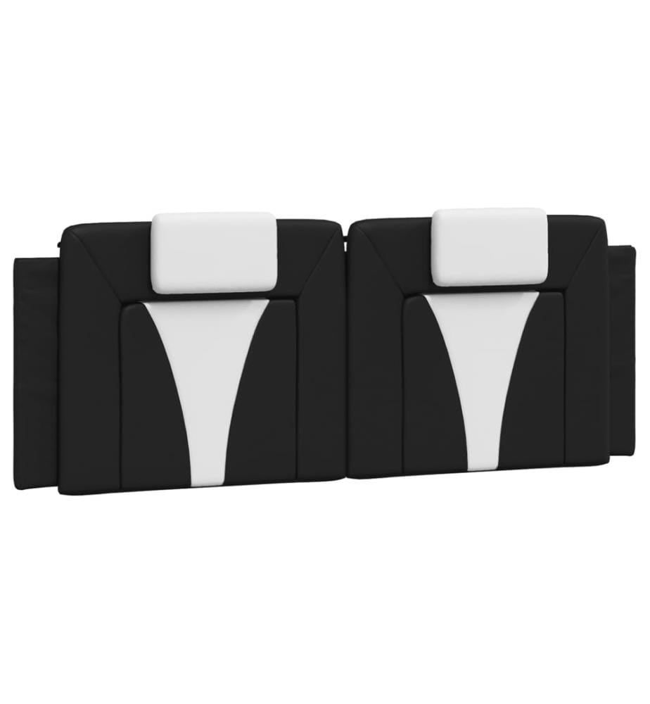 Bett mit Matratze Schwarz und Weiss 140x200 cm Kunstleder