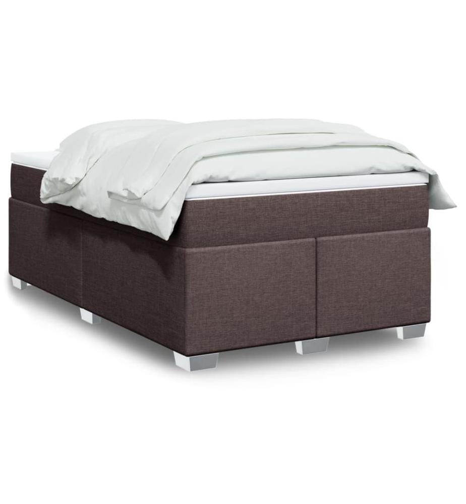 Boxspringbett mit Matratze Dunkelbraun 120x200 cm Stoff