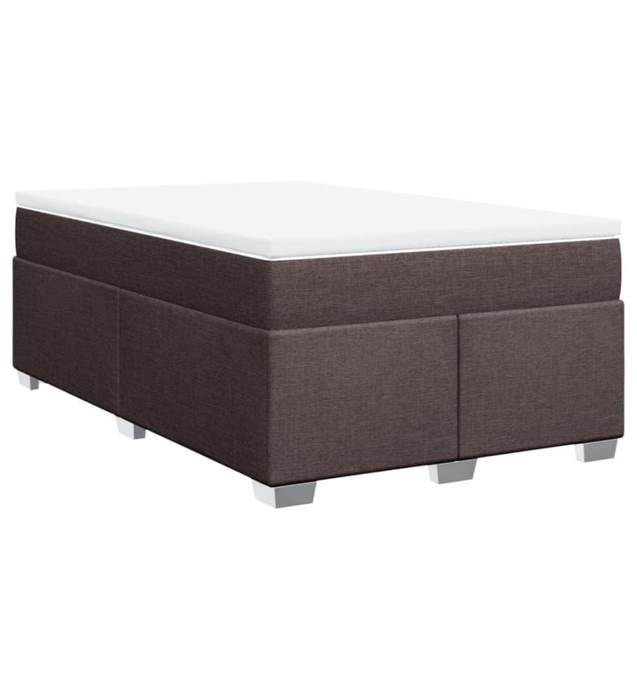 Boxspringbett mit Matratze Dunkelbraun 120x200 cm Stoff