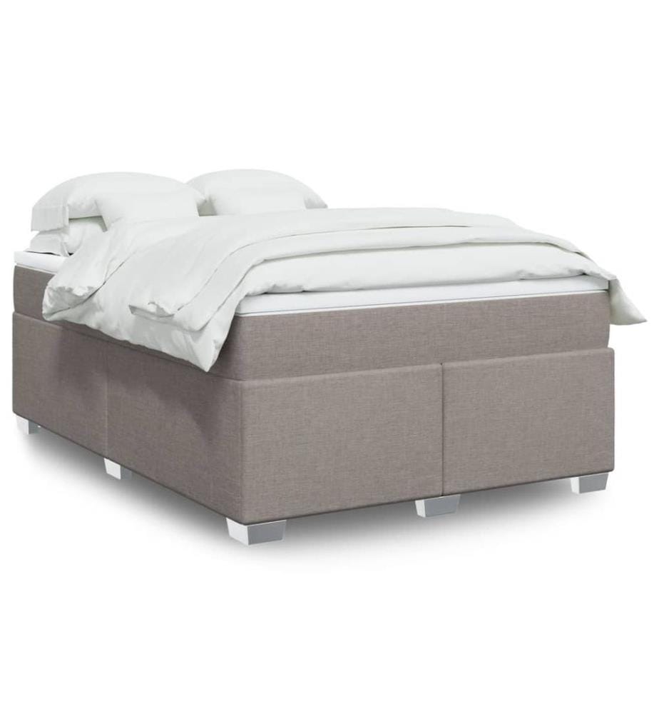 Boxspringbett mit Matratze Taupe 140x190 cm Stoff