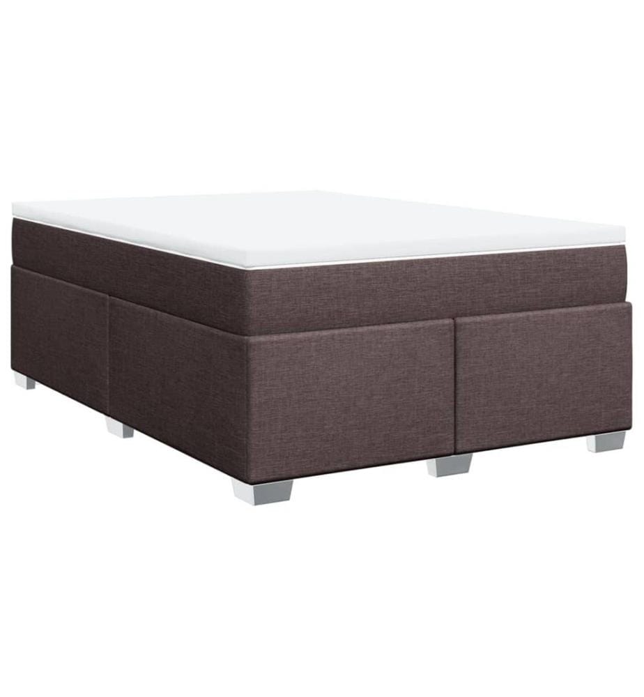 Boxspringbett mit Matratze Dunkelbraun 140x200 cm Stoff