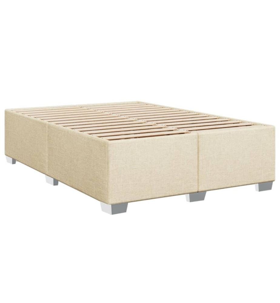 Boxspringbett mit Matratze Creme 140x200 cm Stoff