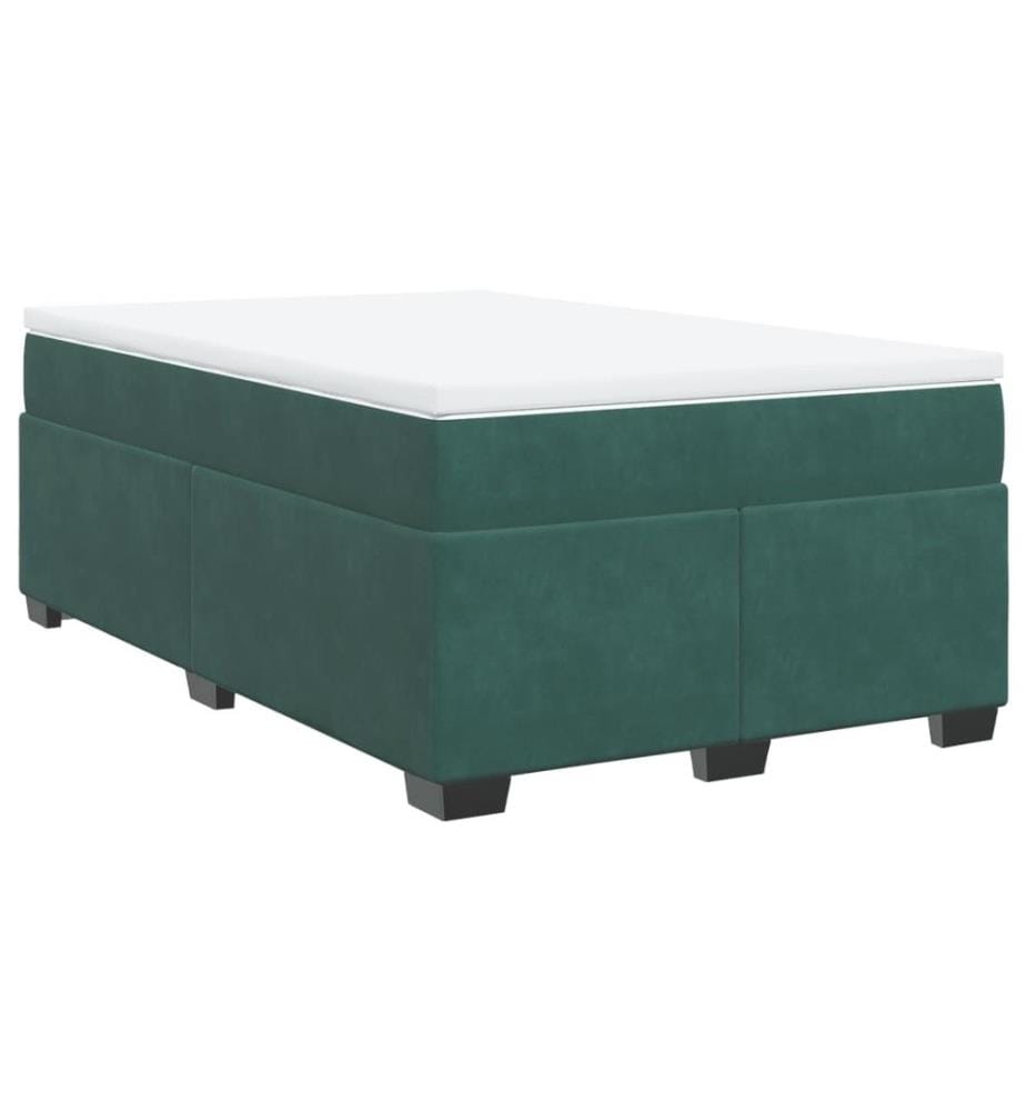 Boxspringbett mit Matratze Dunkelgrün 120x200 cm Samt