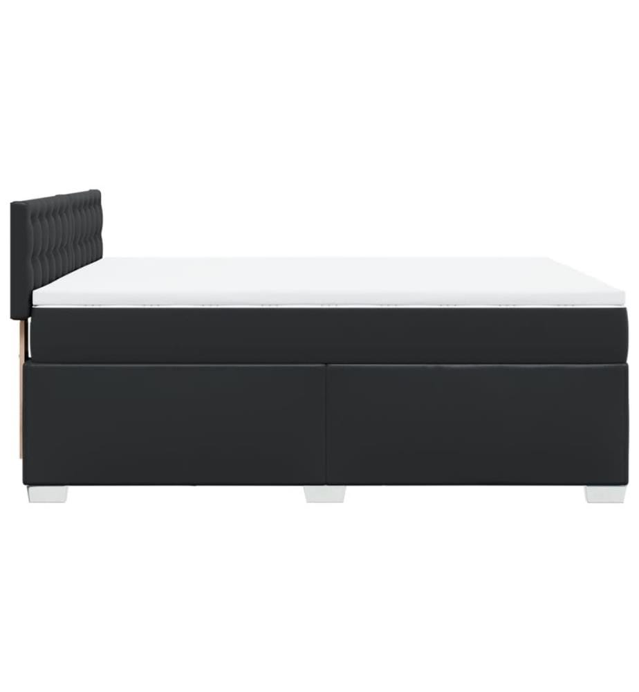 Boxspringbett mit Matratze Schwarz 140x190 cm Kunstleder