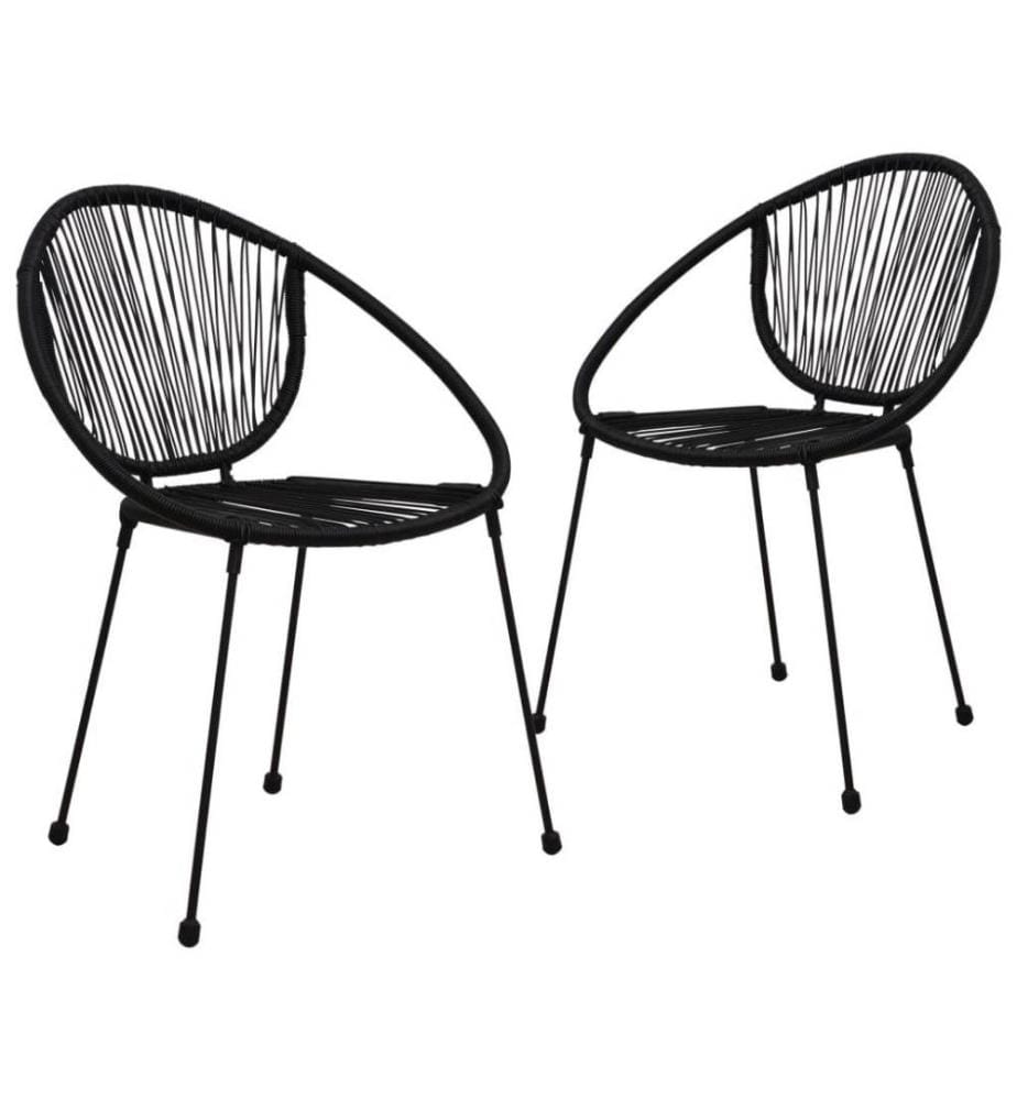 Ensemble de bistro 3 pcs Rotin PVC Noir