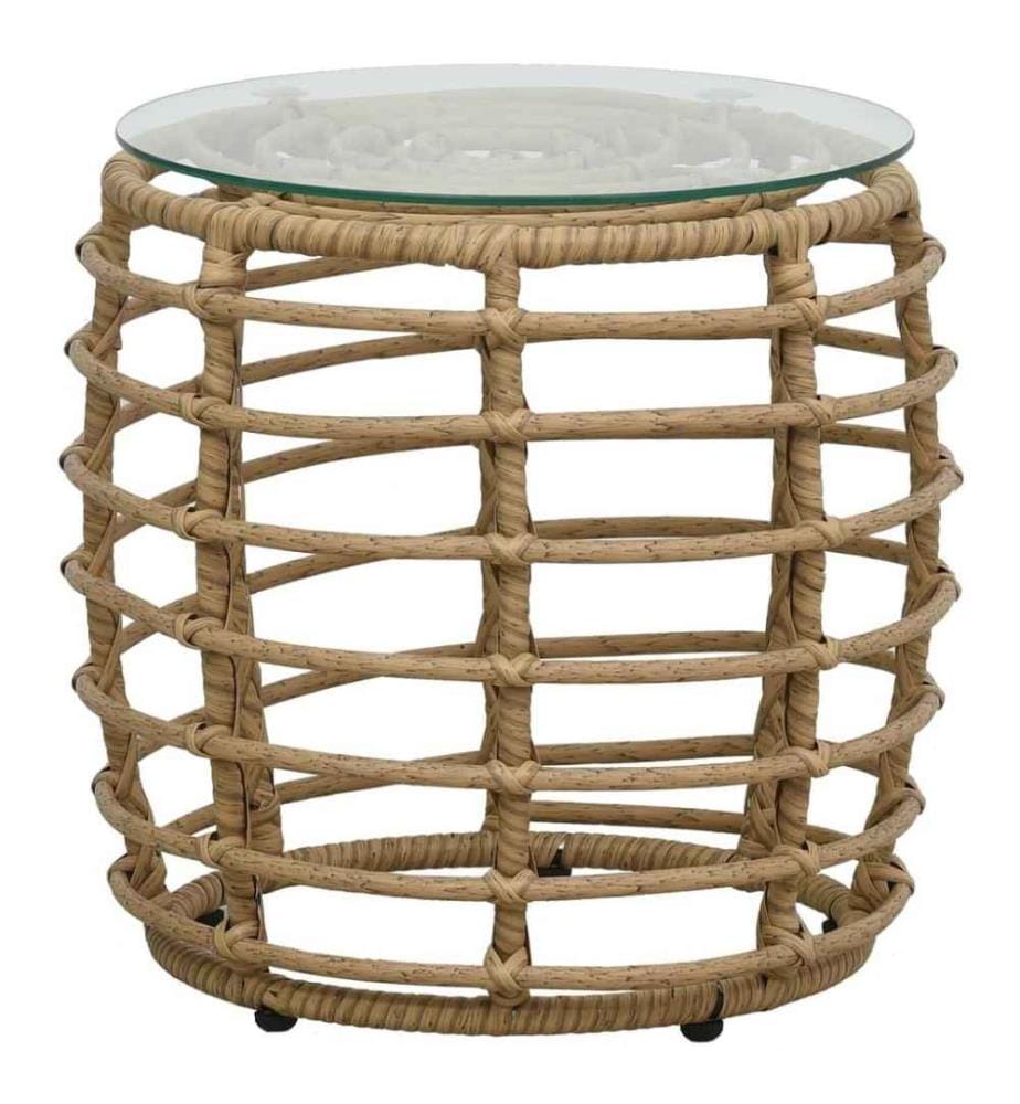 3-tlg. Bistro-Set Poly Rattan Eiche