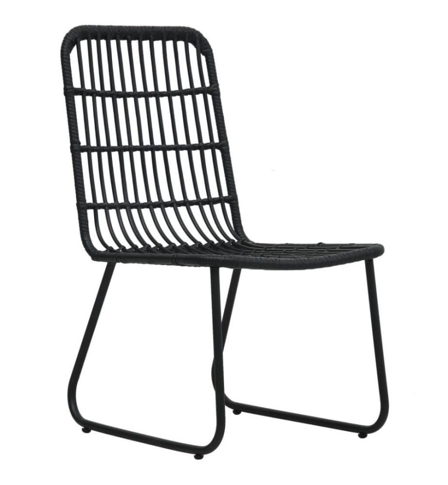 Ensemble de bistro 3 pcs Résine tressée Noir