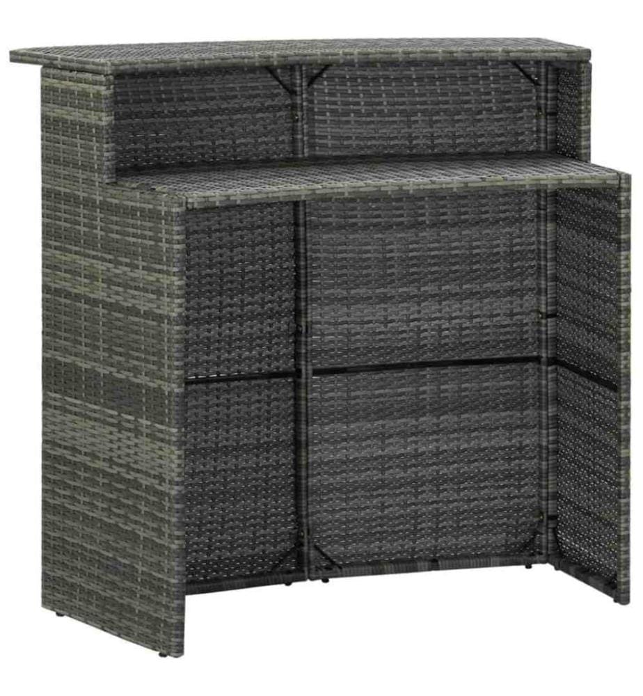 4-tlg. Gartenbar-Set mit Kissen Grau