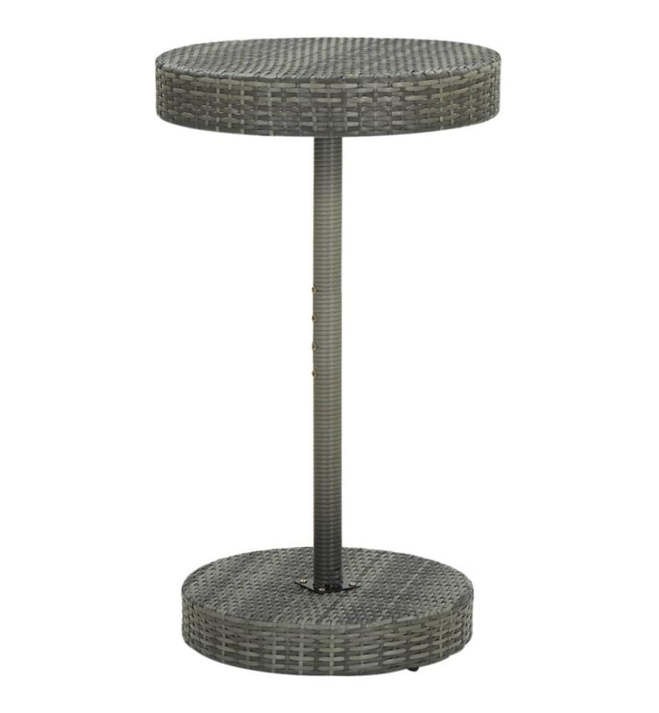 3-tlg. Gartenbar-Set Poly Rattan Grau