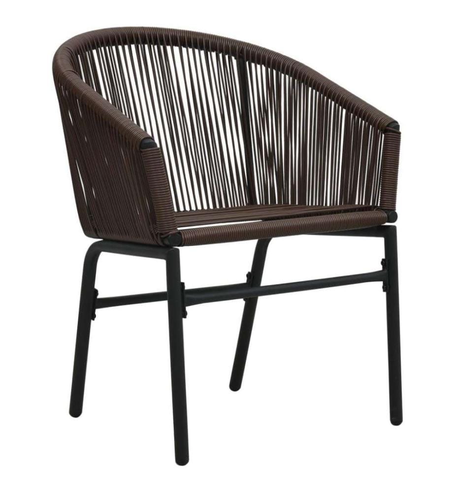 3-tlg. Bistro-Set mit Kissen PE-Rattan Braun
