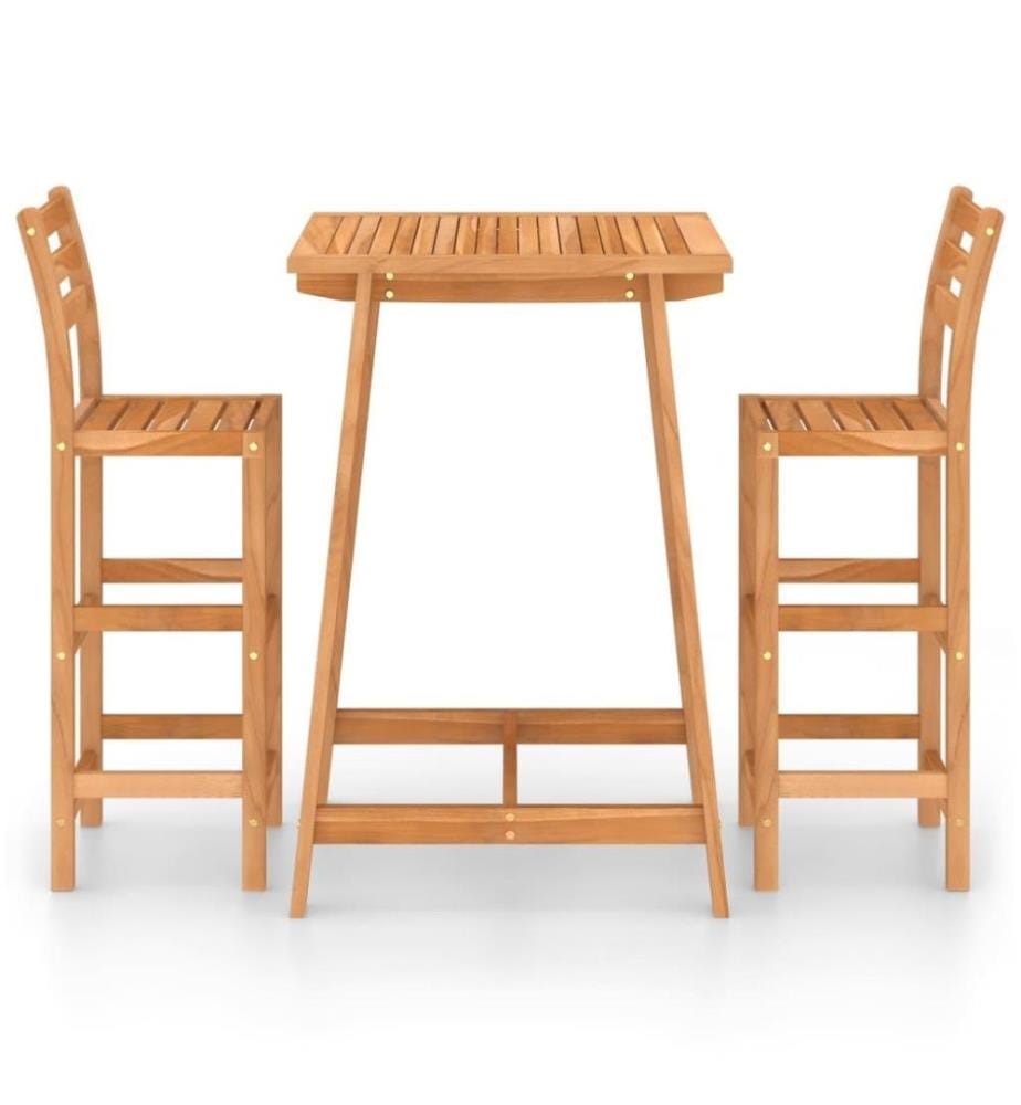 3-tlg. Gartenbar-Set Massivholz Akazie