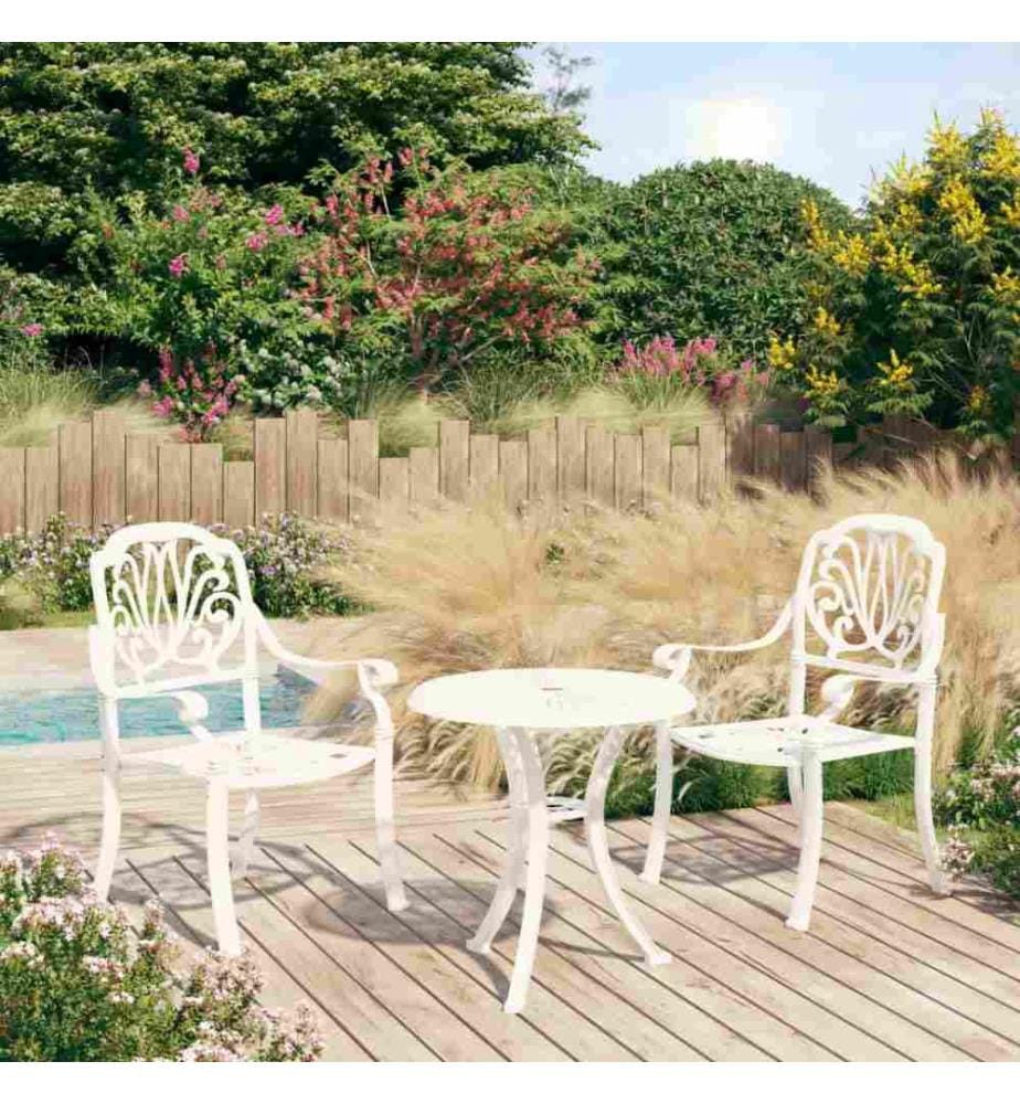 Ensemble de bistro 3 pcs Aluminium coulé Blanc
