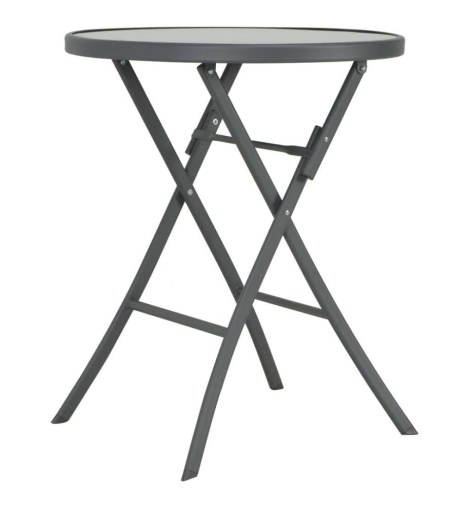 3-tlg. Bistro-Set Klappbar Stahl Grau