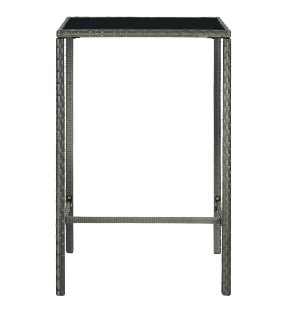 5-tlg. Gartenbar-Set Poly Rattan Grau