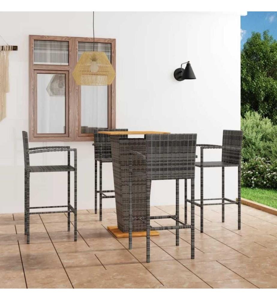 5-tlg. Gartenbar-Set Grau