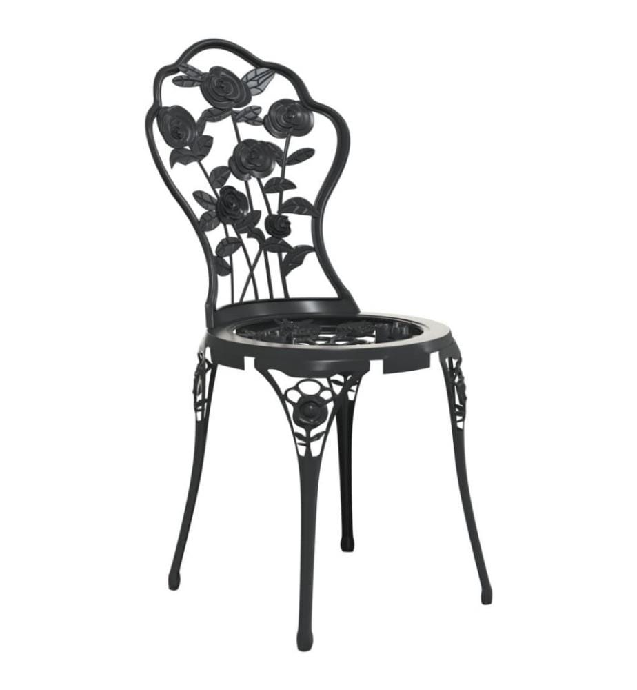 Ensemble de bistro 3 pcs Aluminium coulé Noir