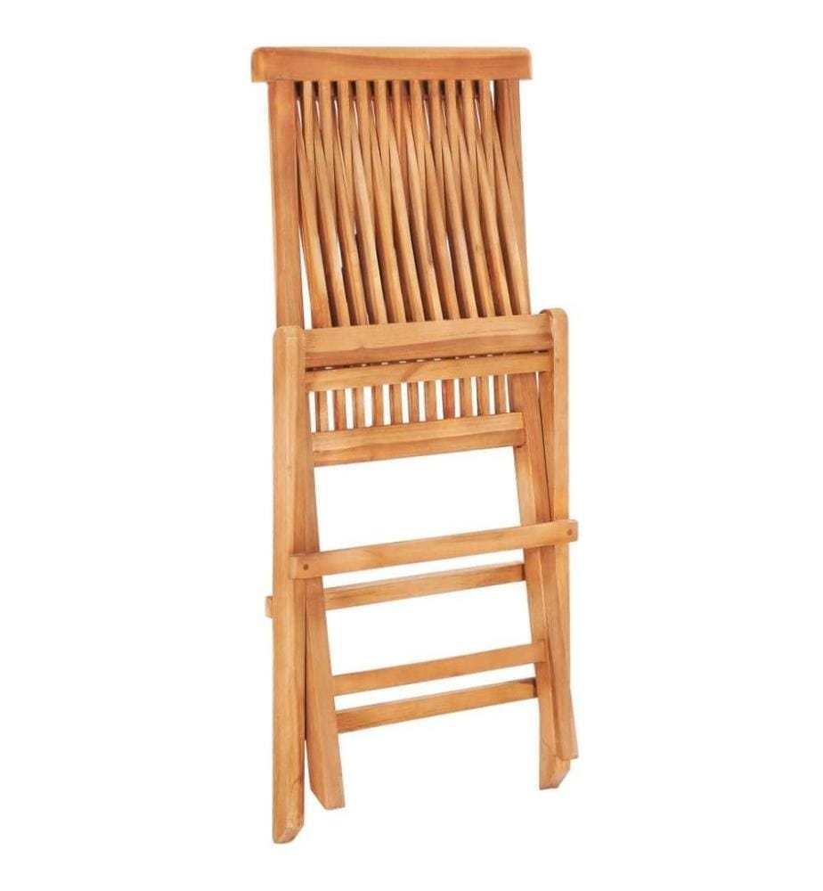 3-tlg. Bistro-Set mit Schwarzen Kissen Massivholz Teak
