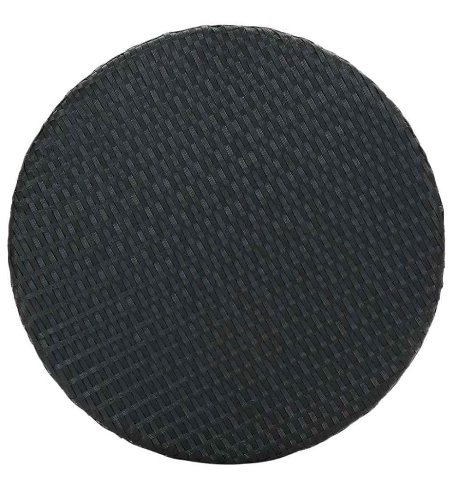 3-tlg. Gartenbar-Set mit Kissen Poly Rattan Schwarz
