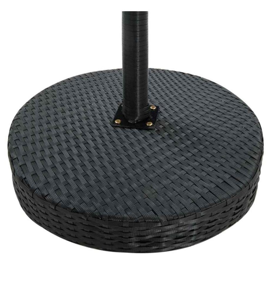3-tlg. Gartenbar-Set mit Kissen Poly Rattan Schwarz