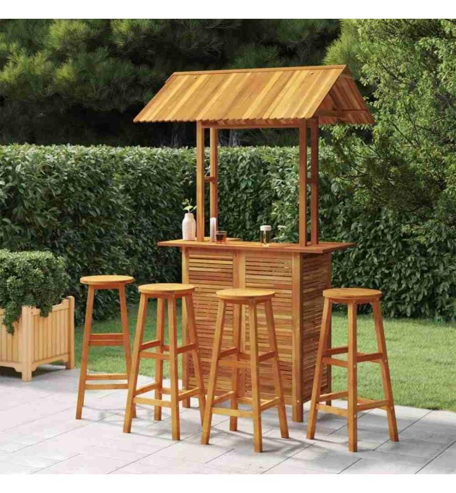 5-tlg. Gartenbar-Set Massivholz Akazie