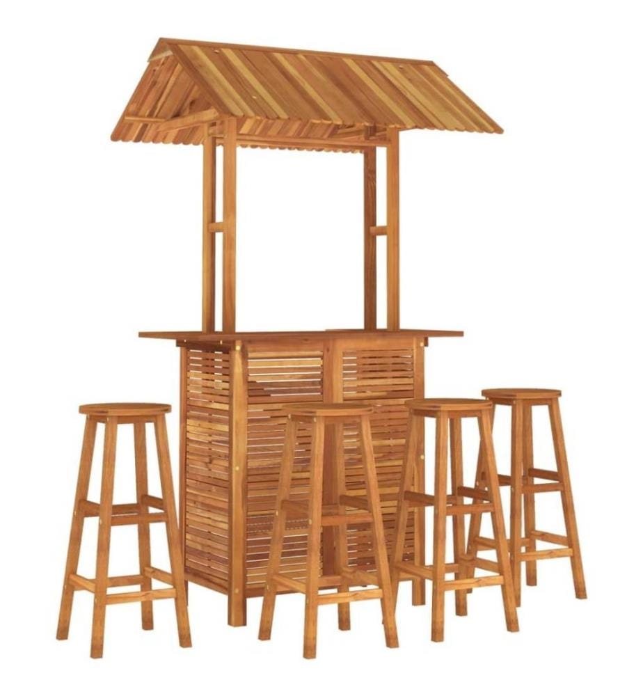 5-tlg. Gartenbar-Set Massivholz Akazie
