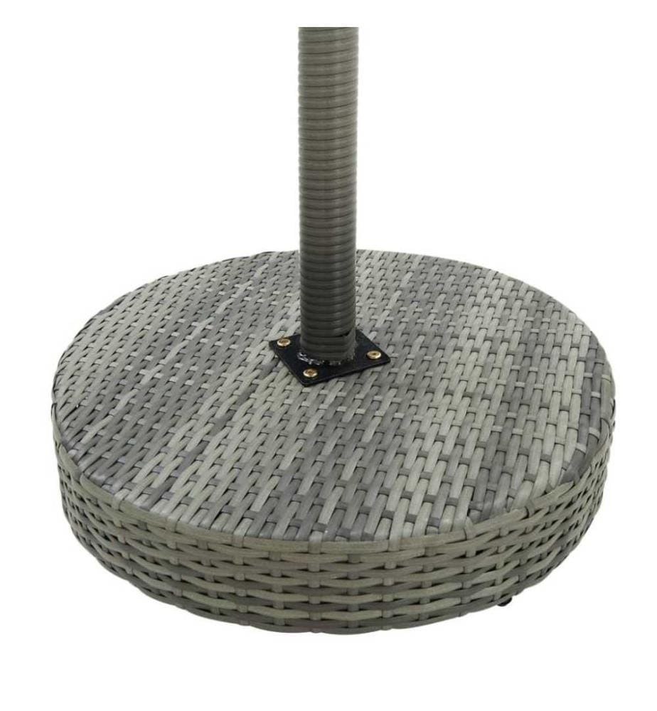 3-tlg. Gartenbar-Set mit Kissen Poly Rattan Grau