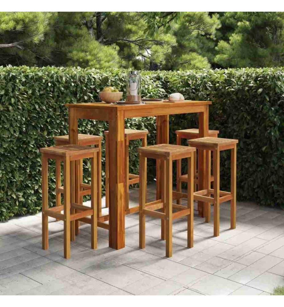 7-tlg. Gartenbar-Set Massivholz Akazie