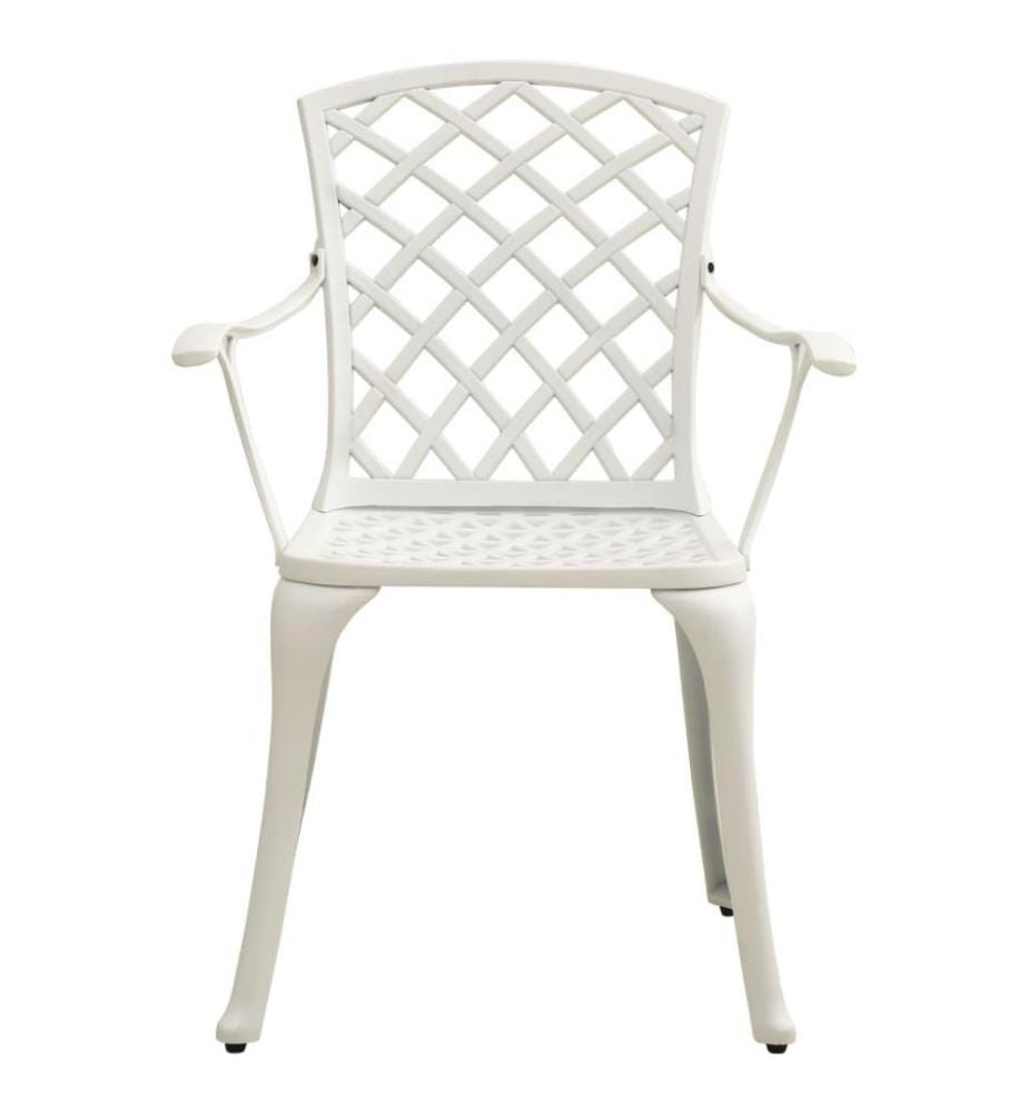 3-tlg. Bistro-Set Aluminiumguss Weiss