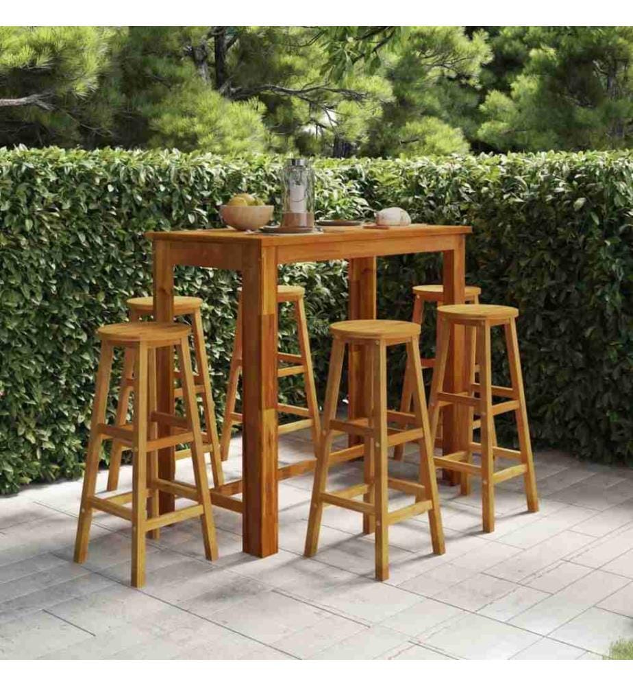 7-tlg. Gartenbar-Set Massivholz Akazie