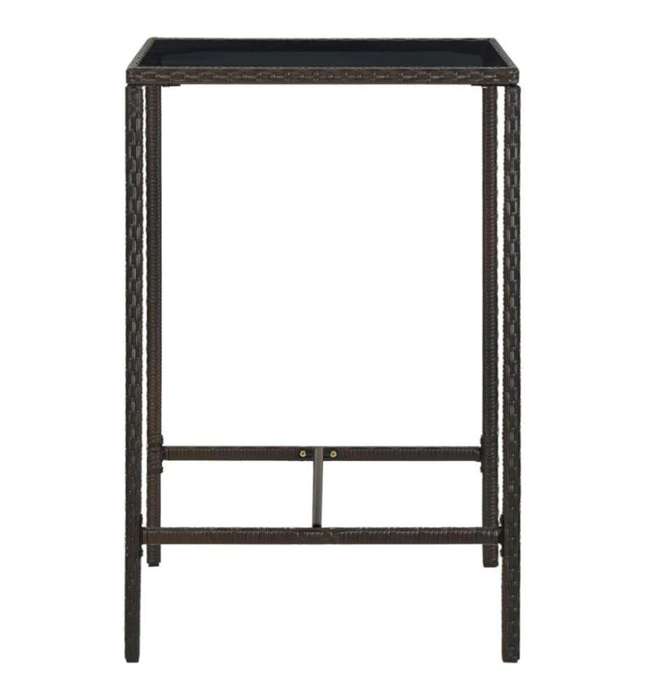 3-tlg. Gartenbar-Set Poly Rattan Braun