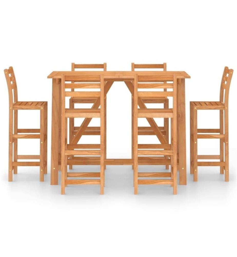 7-tlg. Gartenbar-Set Massivholz Akazie